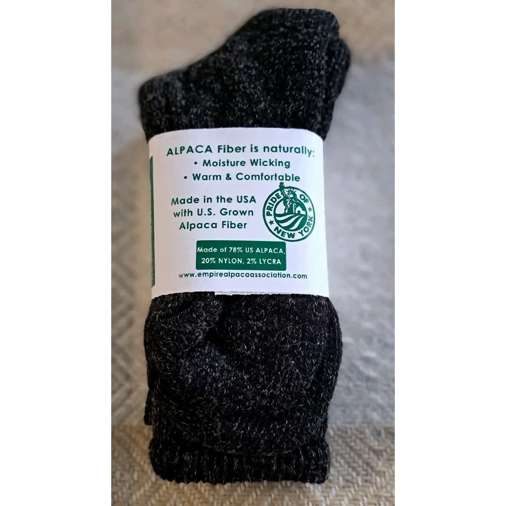 Explorer Alpaca Survival Socks Boucle Lined Med Charcoal Gorp Normcore Cabincore